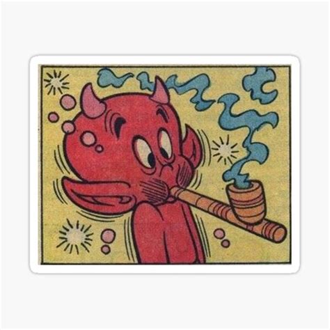 Hot Stuff The Stoner Devil Essential T Shirt Sticker For Sale By Uckless Redbubble