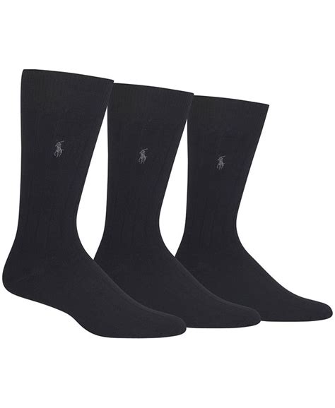 Polo Ralph Lauren 3 Pack Cotton Rib Casual Mens Socks And Reviews Underwear And Socks Men Macys