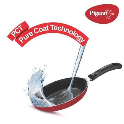 Pigeon Aluminium Non Stick 250 Tawa Fry Pan 240 Gift Set Red Duo