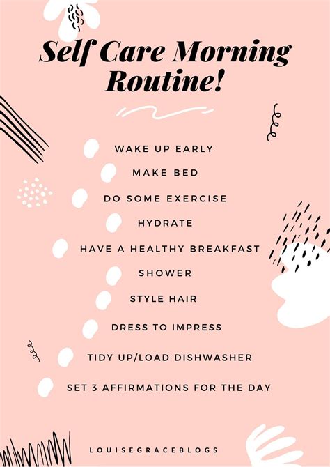 Self Care Morning Routine For A Successful Day Louise Grace Blogs