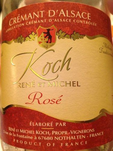 Rene et Michel Koch Crémant d Alsace Brut Rosé Vivino US