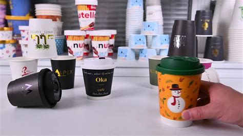 Commercial Customized Logo Disposable Paper Cup With Lid Coffee Milk