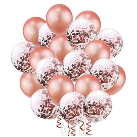 Luxe Ballonnenset Rose Gold Confetti Stuks Helium Ballonnen