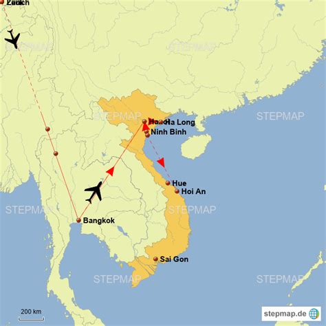 Stepmap Reise Vietnam Landkarte F R Asien