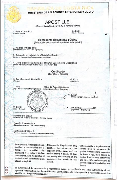 Apostille Costa Rica Urkunden Bersetzer Online