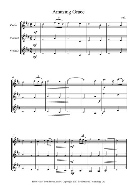 Amazing Grace Easy Violin Sheet Music 2