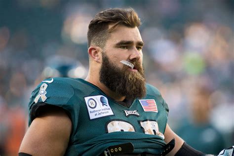 Download Jason Kelce Center For The Philadelphia Eagles In Action On The Field Wallpaper