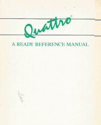 『quattro A Ready Reference Manual』｜感想・レビュー 読書メーター