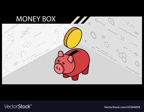 Money box isometric design icon web 3d colorful Vector Image