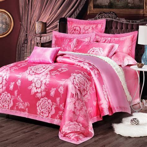 European Style Embroidery Satin Bedding Set 3 4 6 7 Piece Cotton Sheet ...