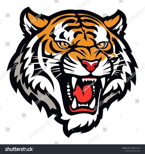 Tiger Logo Angry Tiger Roar Vector Stock Vector (Royalty Free ...