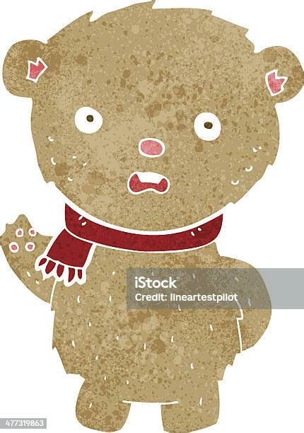 Cartoon Teddy Bear Wearing Scarf Stock Illustration Download Image