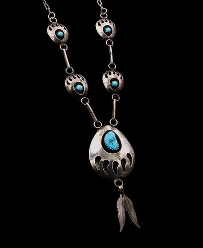 Sterling Silver & Turquoise Bear Claw Necklace | Consignment-NW