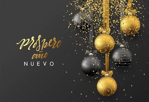 Premium Vector | Spanish prospero ano nuevo. feliz navidad. christmas greeting card, design of ...