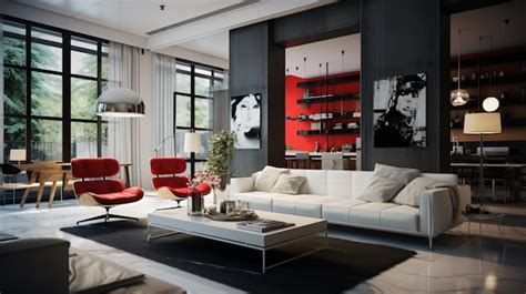 Premium AI Image | Modern interior design of living room with blue sofa