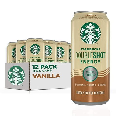 12 Cans Starbucks Doubleshot Energy Vanilla Strong Coffee Drink With 225 Mg Caffeine B