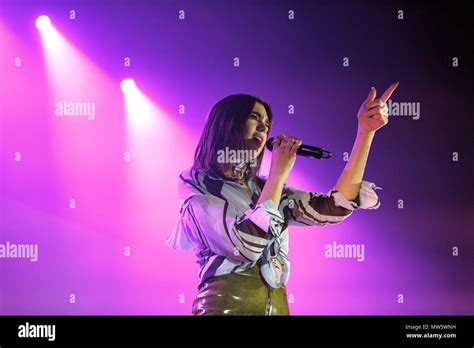 Dua Lipa performing live onstage during the European leg of her 2017 US ...