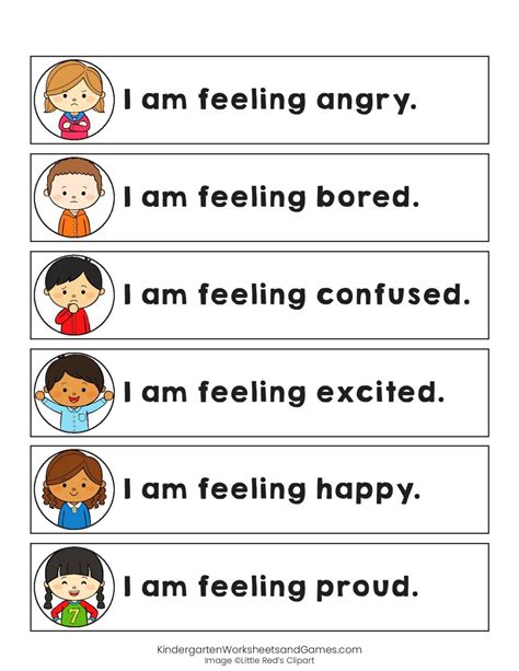 Feelings Worksheet For Kindergarten