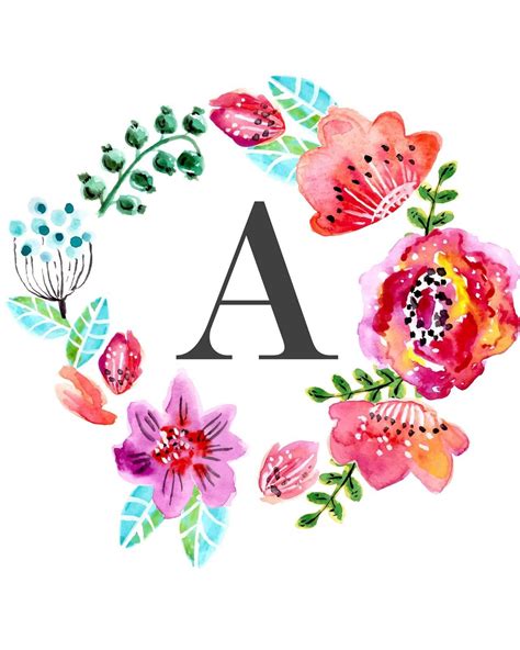 Free Nursery Wall Art Printables Monogram Wall Art Floral Letters