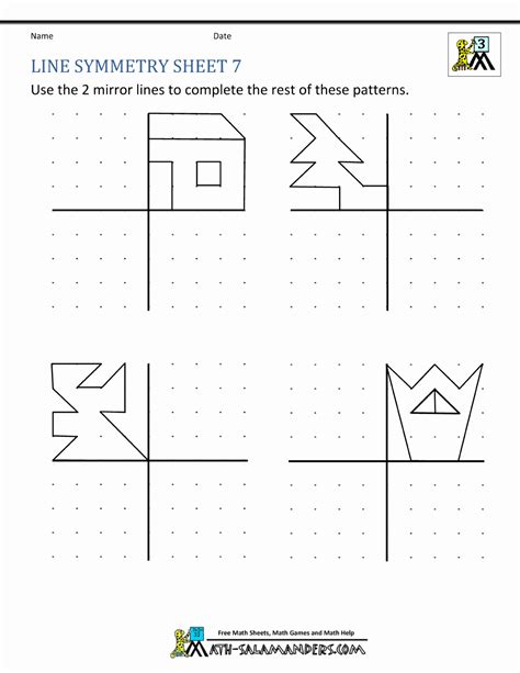 50 Line Of Symmetry Worksheet