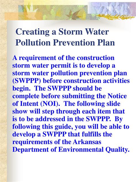 PPT Creating A Storm Water Pollution Prevention Plan PowerPoint