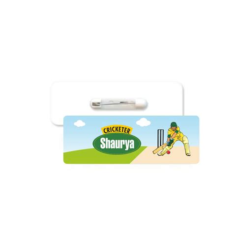 cricket theme badge  tag pretty ur party