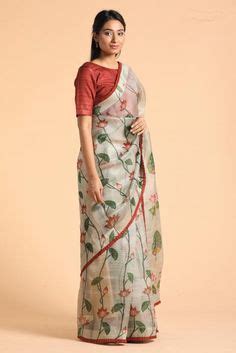 Label Pratham Organza Pichwai Sarees Handwoven Organza Pichwai