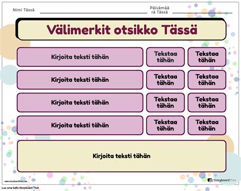 Uusi Luo Sivun V Limerkkimalli Storyboard Par Fi Examples