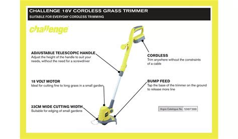 Challenge Cm Cordless Grass Trimmer V Ebay