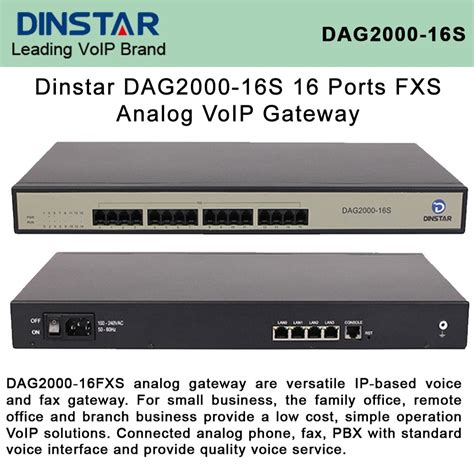 Dinstar Dag S Ports Fxs Analog Voip Gateway Ipv And Ipv Rj