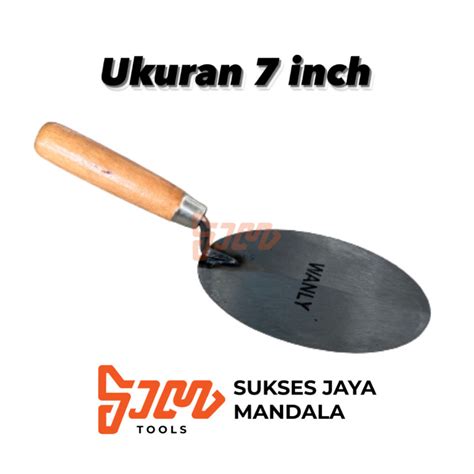 Jual Sendok Semen Bulat Gagang Kayu Ukuran Inch Dan Inch Shopee