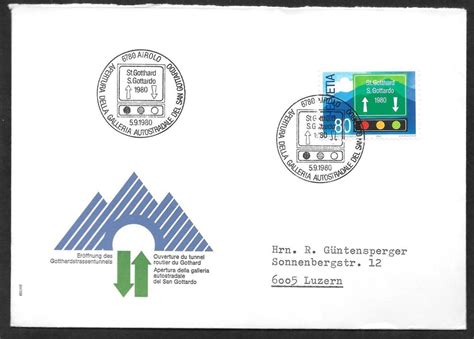 Sonderbrief S 1032 Eröffnung Gotthardtunnel Airolo 5 9 1980 Kaufen