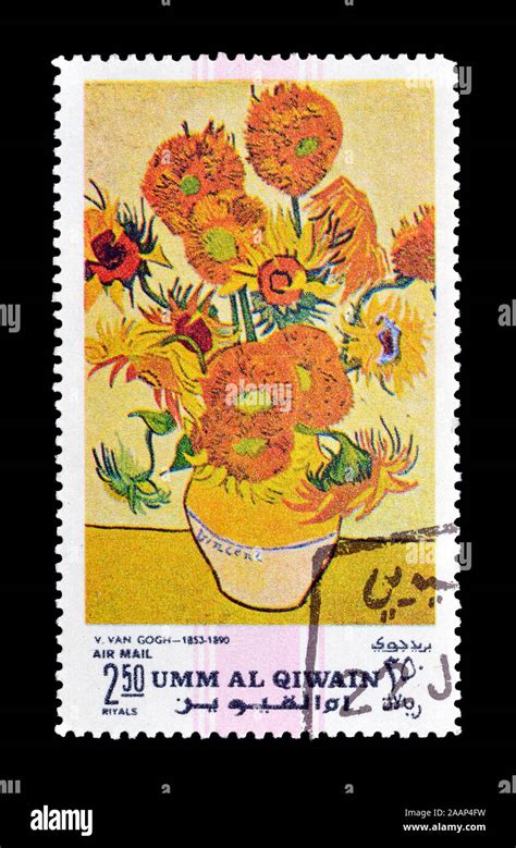 Cancelled Postage Stamp Printed By Umm Al Qiwain That Shows Painting