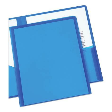 Plastic Two Pocket Folder 20 Sheet Capacity 11 X 85 Translucent