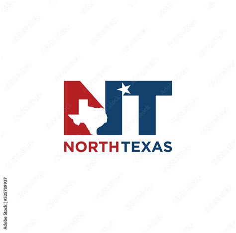 letter N T and Texas Map. North Texas. Logo design. Vector Illustration ...