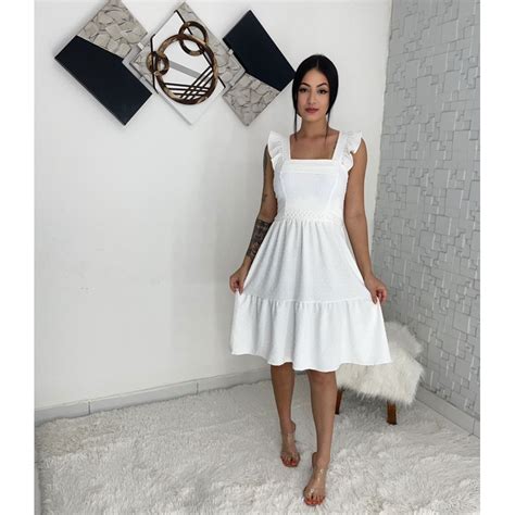 Vestido Curto Babada Na Manga Rend Na Cintura Shopee Brasil