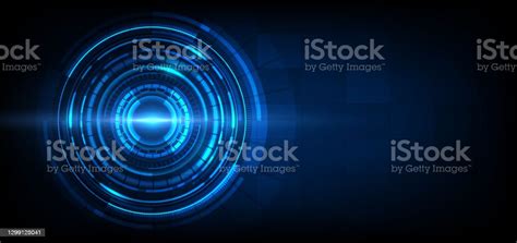 Abstract Futuristic Technology Background Hud Circle Element Stock