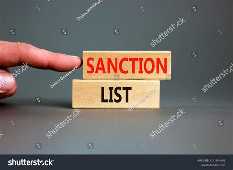 Sanction List Symbol Wooden Blocks Concept Stock Photo 2141804141