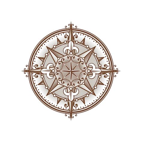 Premium Vector Vintage Medieval Antique Wind Rose Compass Arrows