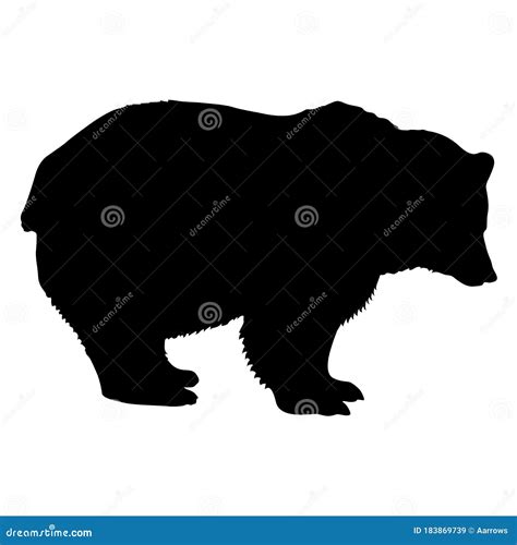 Silhouette Brown Bear on a White Background Stock Vector - Illustration ...