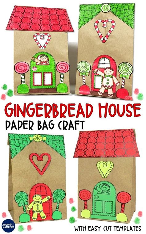 Paper Bag Gingerbread House Free Printable Printable Templates Free