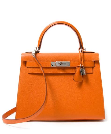 Hermès Kelly 28 Sellier Orange Epsom PHW Labellov Buy and Sell