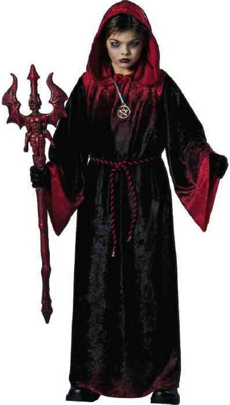 Gate Keeper Devil Lucifer Demon Hooded Robe Fancy Dress Halloween Child Costume - Parties Plus