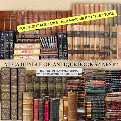 Antique Book Spines Clipart Ornate Vintage Book Old Books Antique