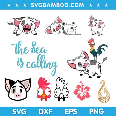 Moana Pua Svg Bundle Pua And Hei Hei Svg Bundle Disney