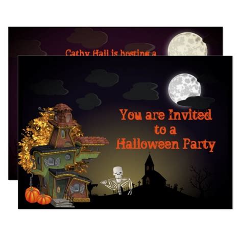 Halloween Haunted House Kids Party Invitation | Zazzle | Party invitations kids, Halloween ...