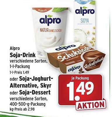 Alpro Soja Drink Oder Soja Joghurt Alternative Skyr Oder Soja Dessert