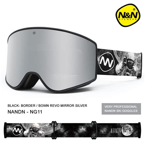 Nandn New Ski Goggles Double Layers Uv400 Anti Fog Big Ski Mask Glasses