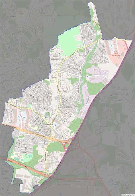 Map of Forestville CDP, Maryland - Thong Thai Real