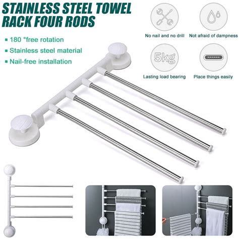 OUSITAI 180Wall Mounted Towel Bar Swivel Towel Rack SUS304 Stainless